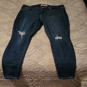 Levi's Dark Blue Distressed Skinny Jeans